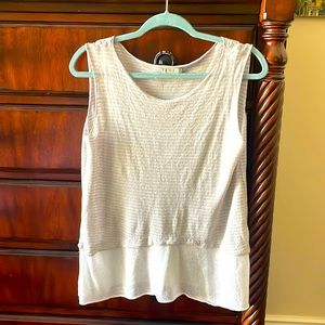 Sleeveless shirt linen mix